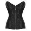 Women's Bustier Corset Sexy Jacquard Overbust Waist Cincher Body Sculpting Wear Top, Black