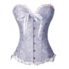Women Corset Bustier Overbust Lace up Boned Top Waist Cincher Body Sculpting Wear, Blue