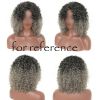 Black Dark Grey Afro Hair Wig 2Tone Short Curly Fluffy Wigs with Bangs Synthetic Hair Full Wig,16 inch