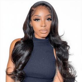 13x4 Lace Front Human Hair Wigs Natural Color Body Wave Density (Option: 12inch)