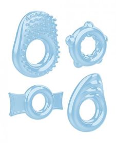 Ring A Ding Ding 4 Cock Rings Blue (SKU: TCN-ZE-CR-4395)