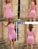 Women's Layered Fringe Deep V Neck Mini Dress Sleeveless Tassels Flapper Dresses